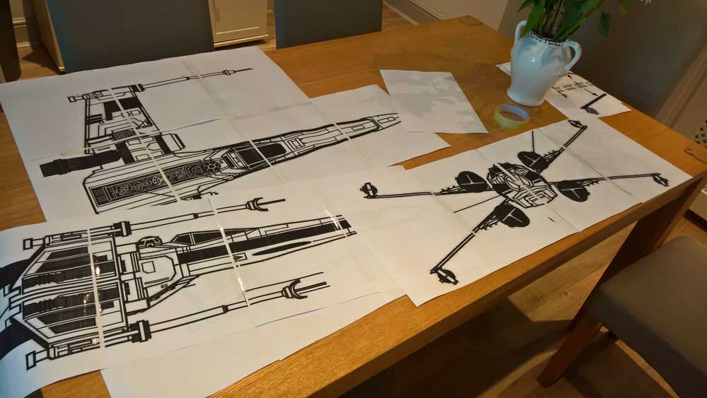 Plans for Luke Skywalker's X-Wing fighter from Star Wars A New Hope