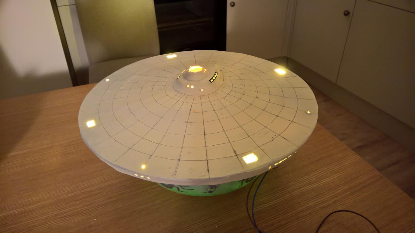 Saucer section on Star Trek USS Enterprise scratch built model kit