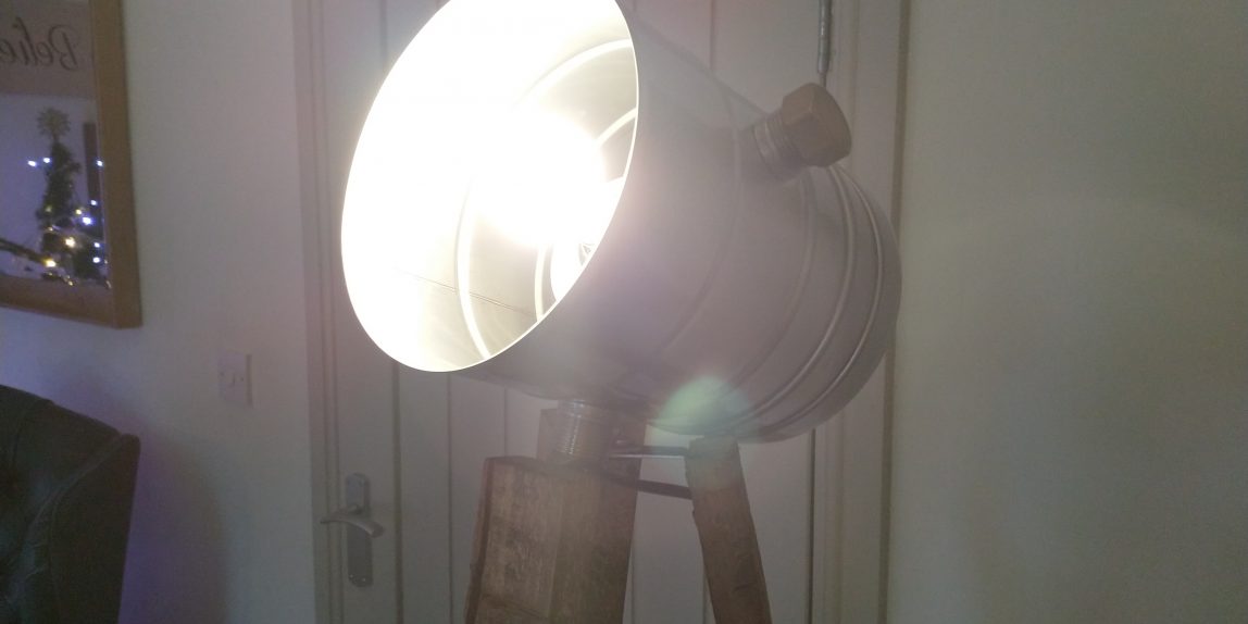 Custom made tripod lamp